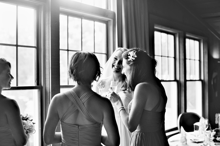 bride with her bridesmaids at on the marsh bistro