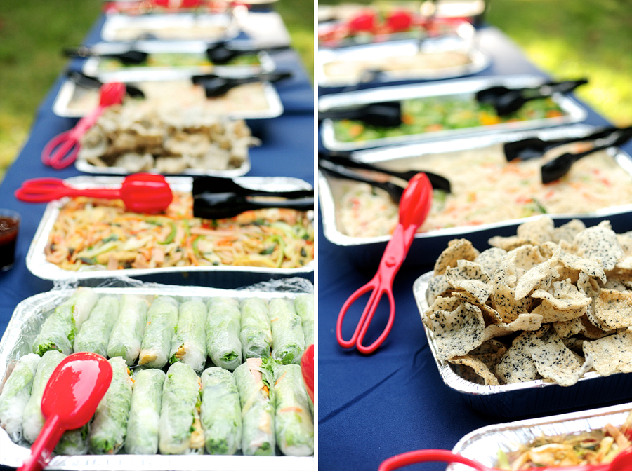 vietnamese food spread at wedding