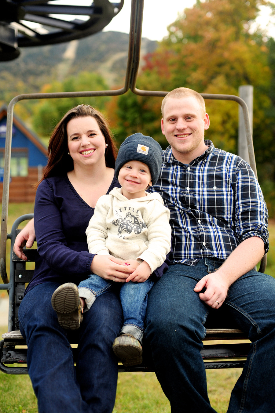 family on a ski lift at sugarloaf mountain