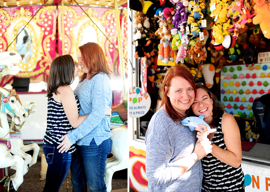 fun, candid engagement session at a state fair