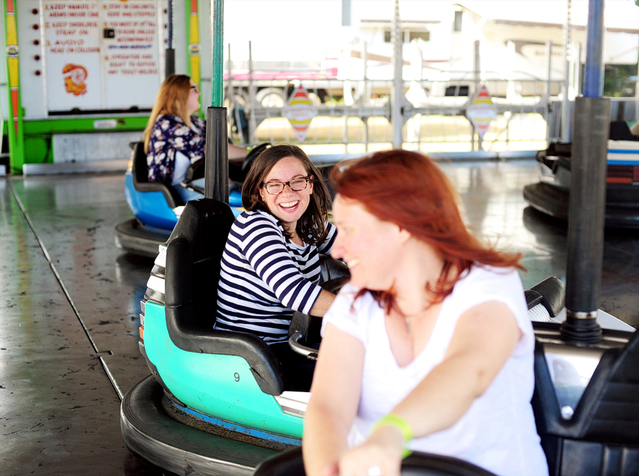 bumper car engagement session