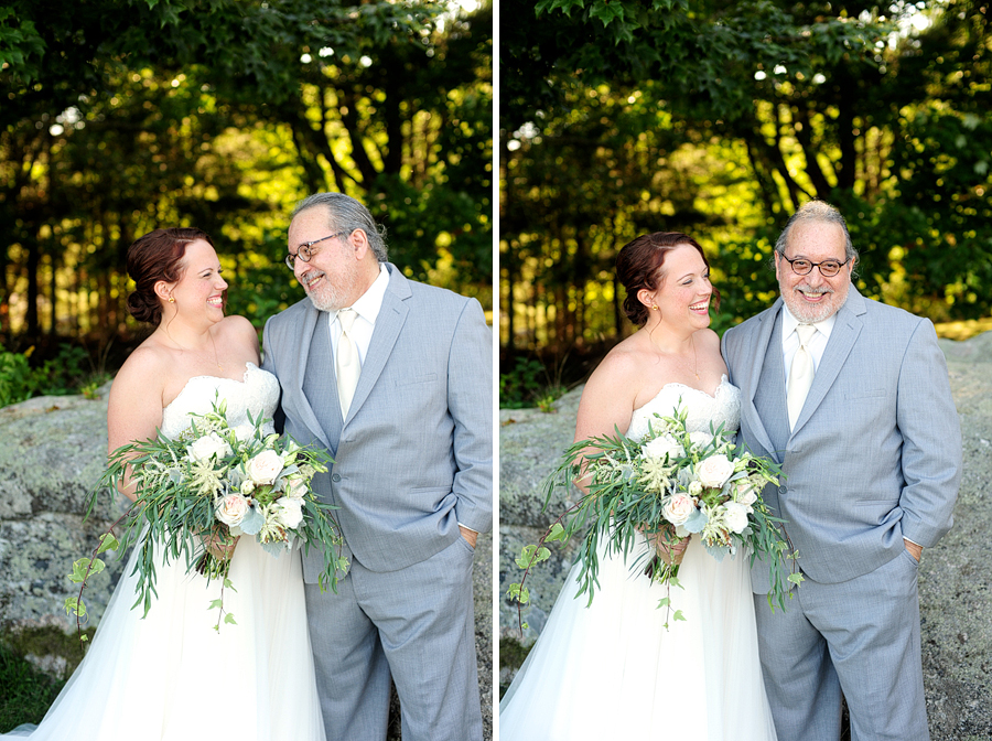 bride laughing with her dad