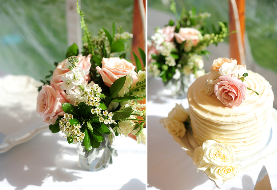 light pink wedding florals