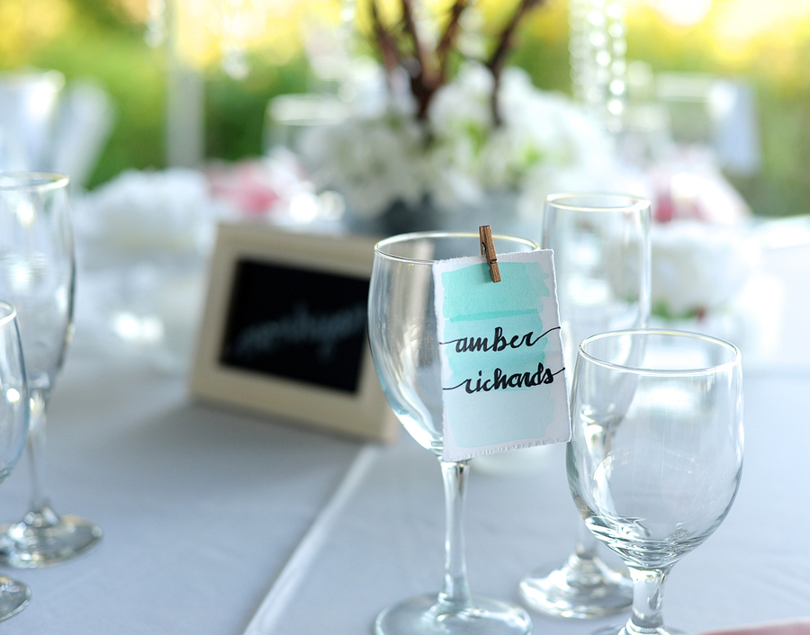 wedding watercolor place cards