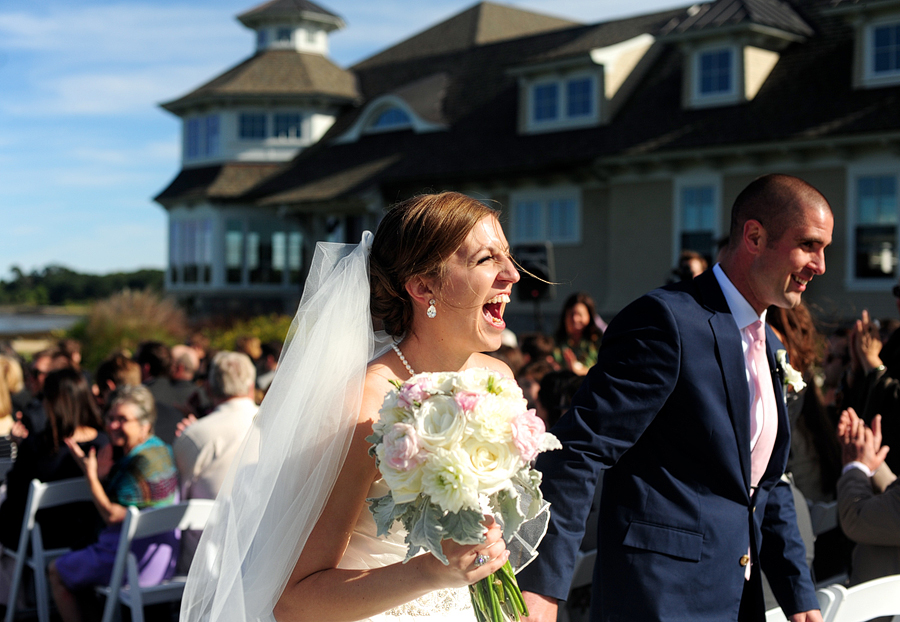 couple just married at the wentworth by the sea country club