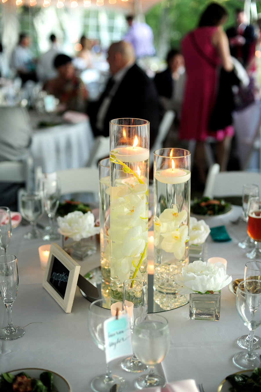 floating candles wedding centerpiece