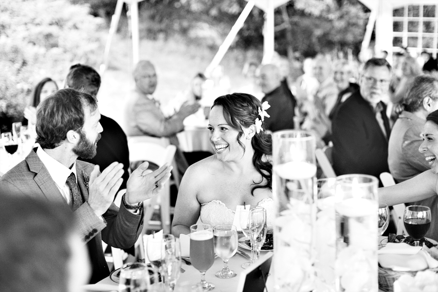 black and white candid wedding photo at grey havens inn