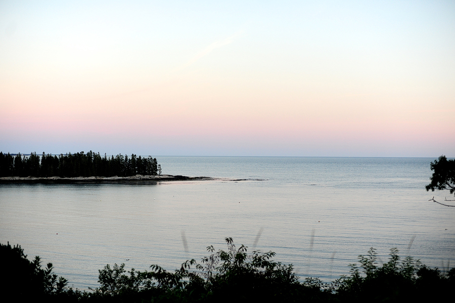 sunset on the maine coast