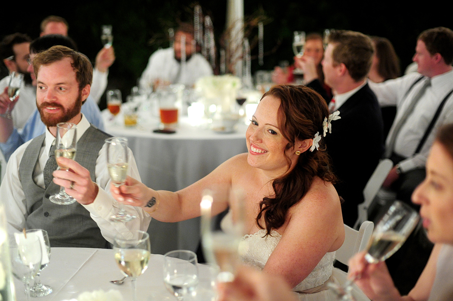 candlelit reception in a tent