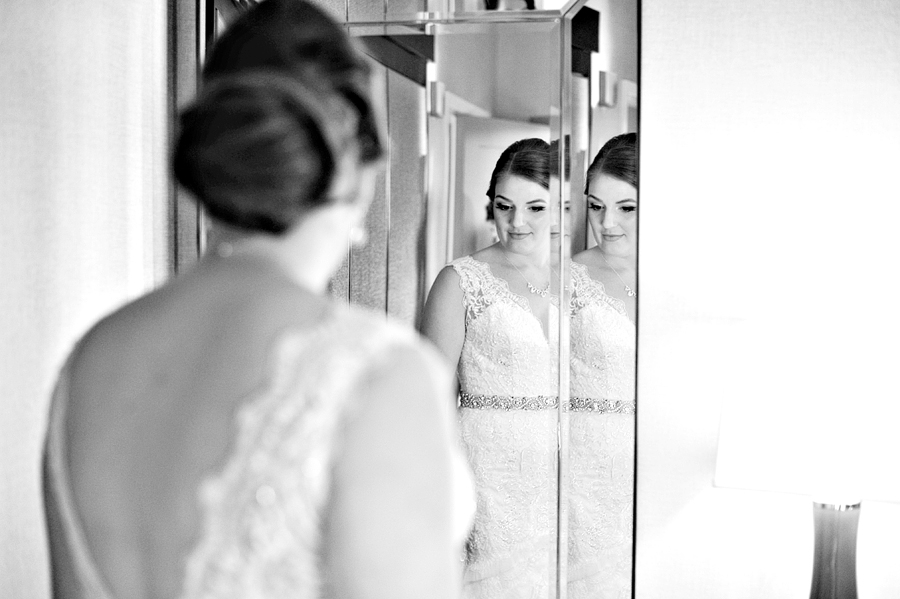 bride getting ready at the westin portland harborview