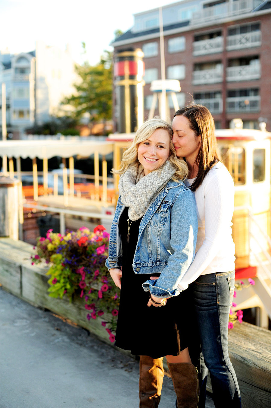 portland waterfront engagement photos