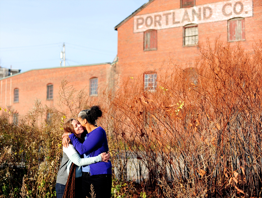 snuggling in portland, maine