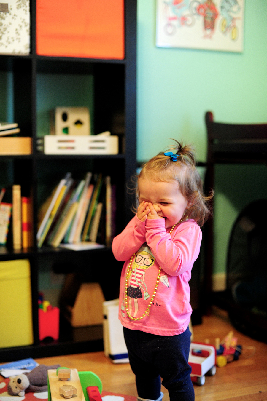 little girl giggling