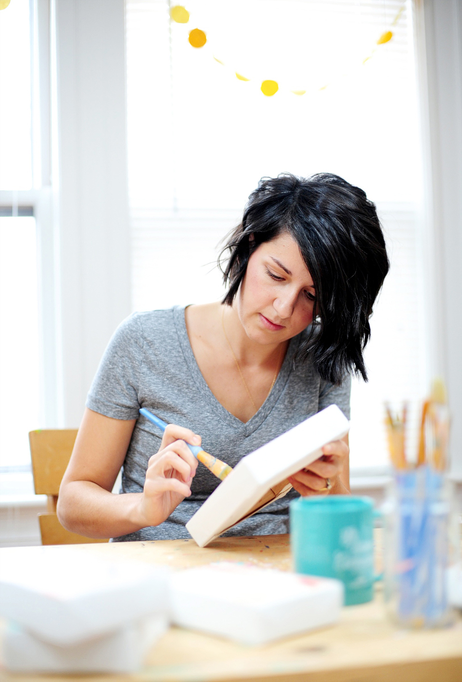 lindsay wilkins working in her boston studio