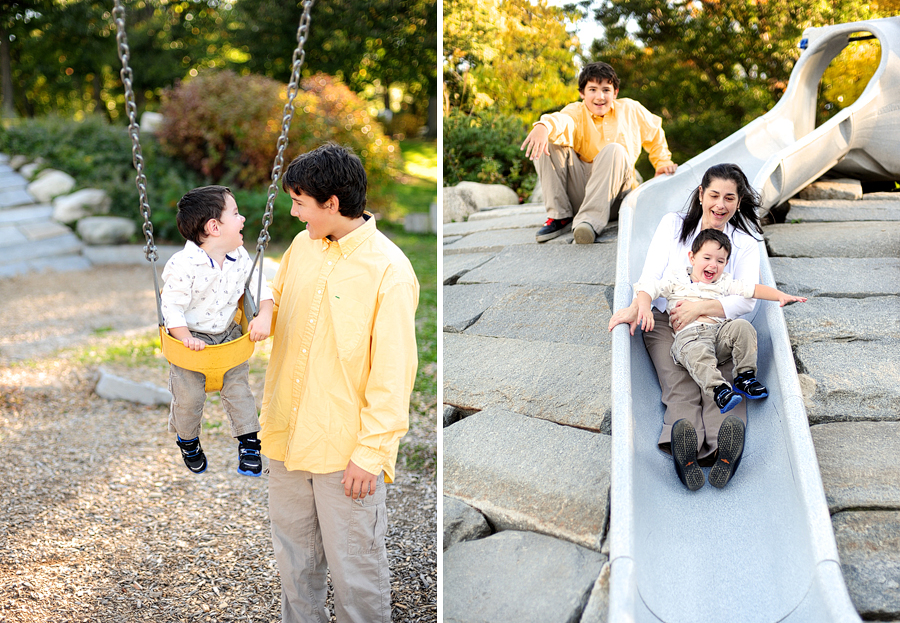 family playing in portland, maine