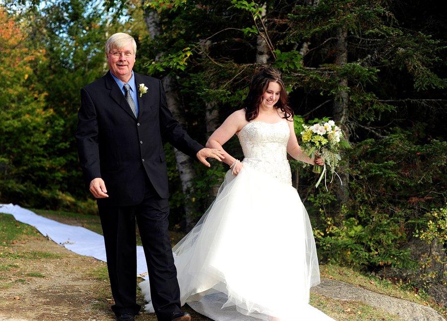 bride's dad walking her down the aisle