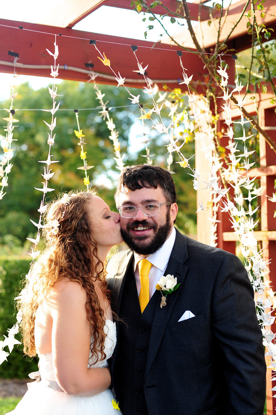 paper crane wedding arbor