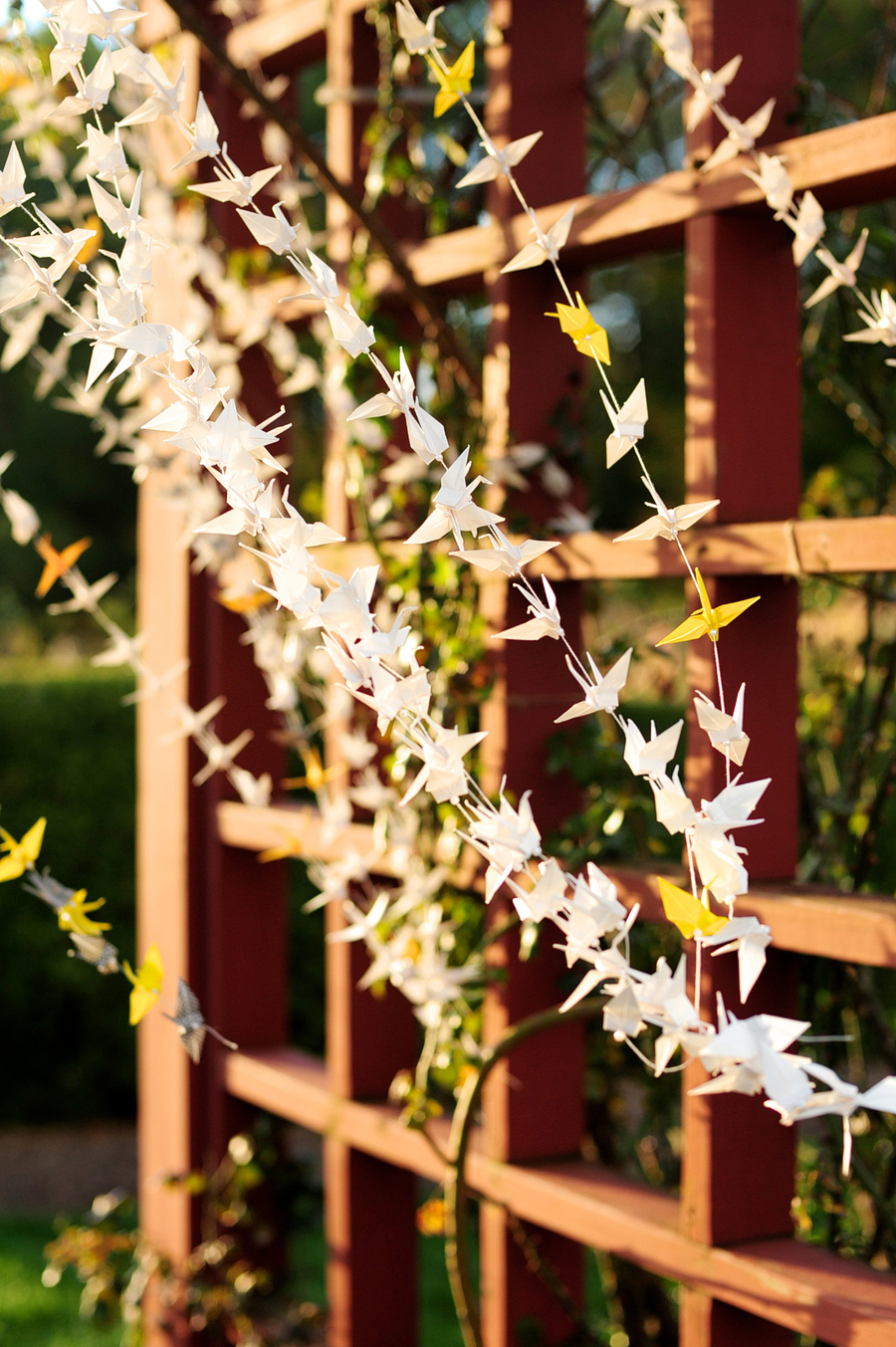 paper crane wedding arbor