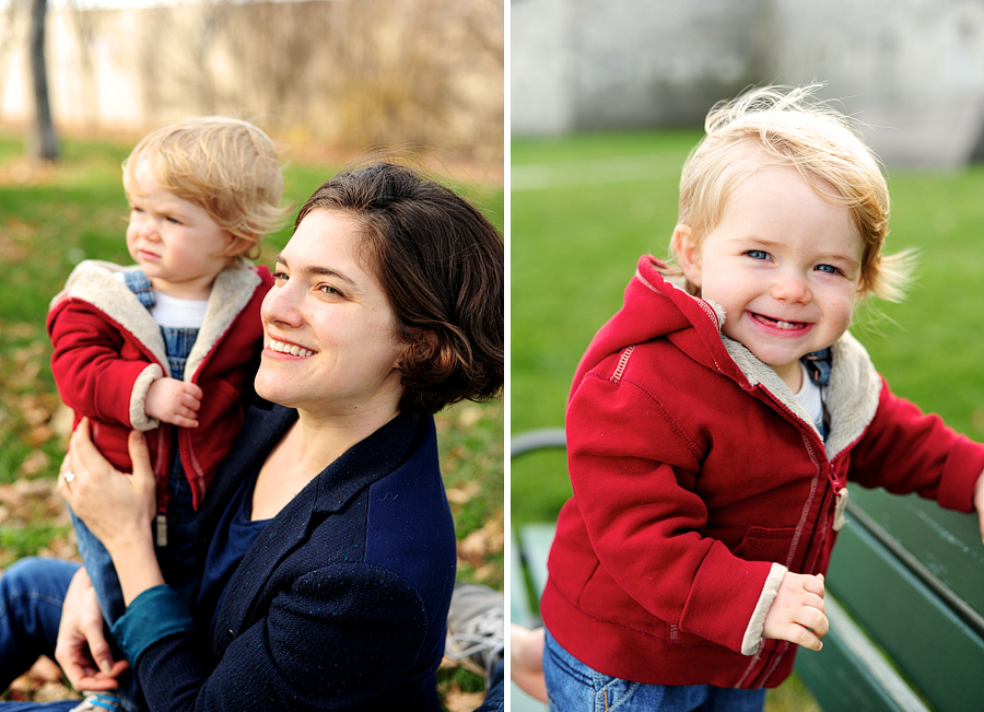 mother with blonde son