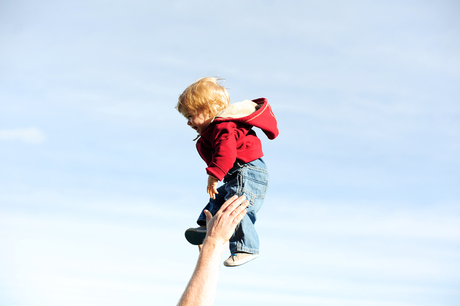 baby in mid-air