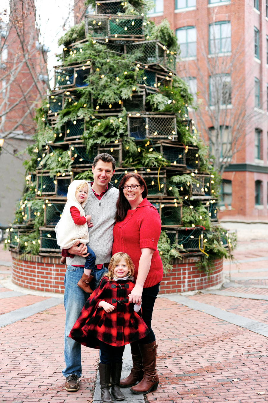 winter family photos in portland, maine