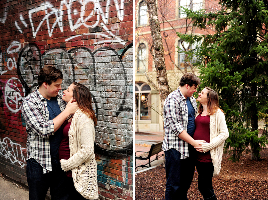 couple in alleyway with graffiti