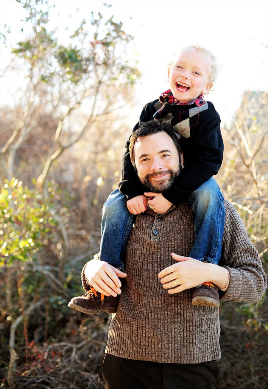 father and son at willard beach