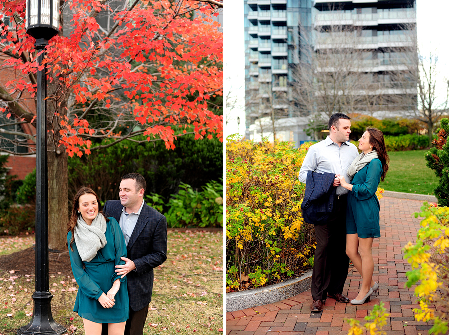 couple with fall leaves