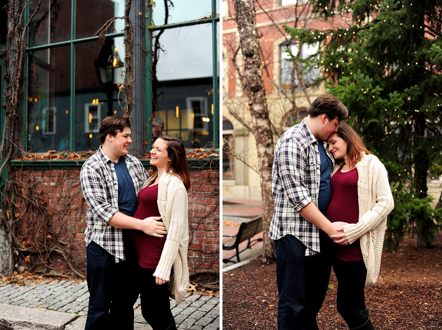 couple laughing in old port