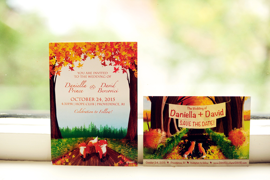 fall-themed wedding invitations