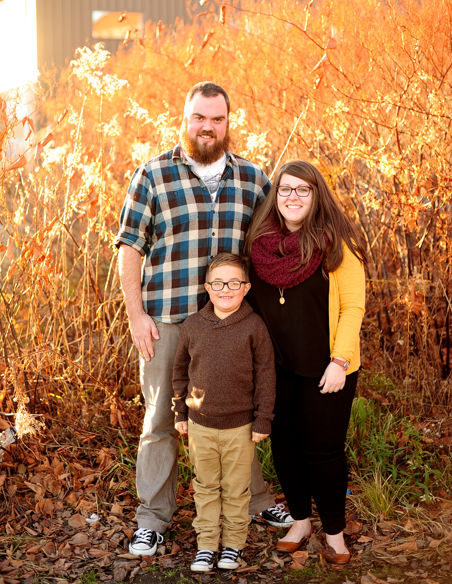 family at golden hour