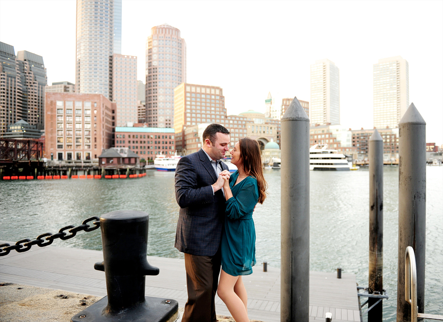 romantic couple at boston harborwalk