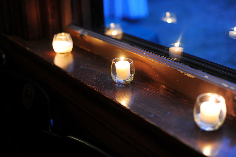 candles on windowsill