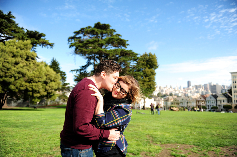 alamo square park engagement session