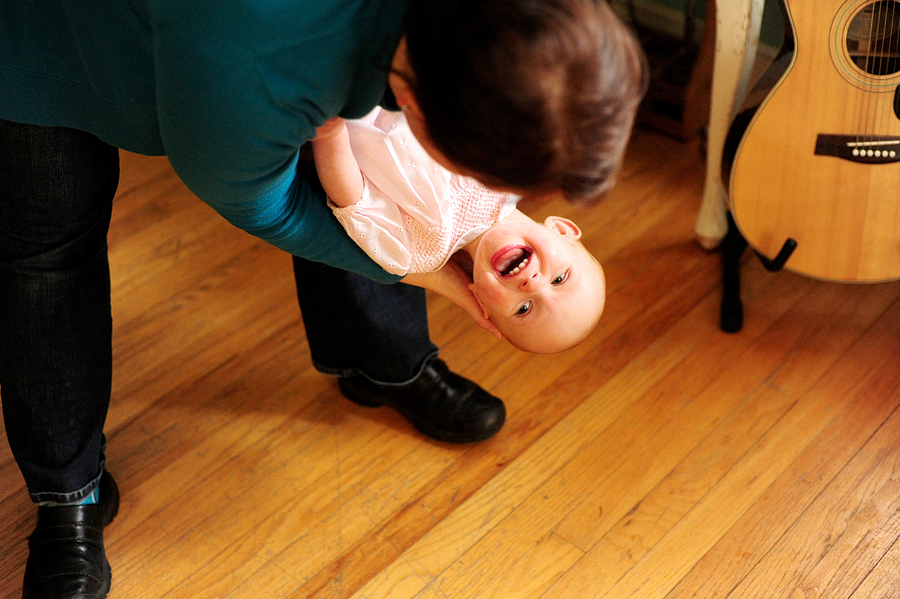 mom and daughter playing