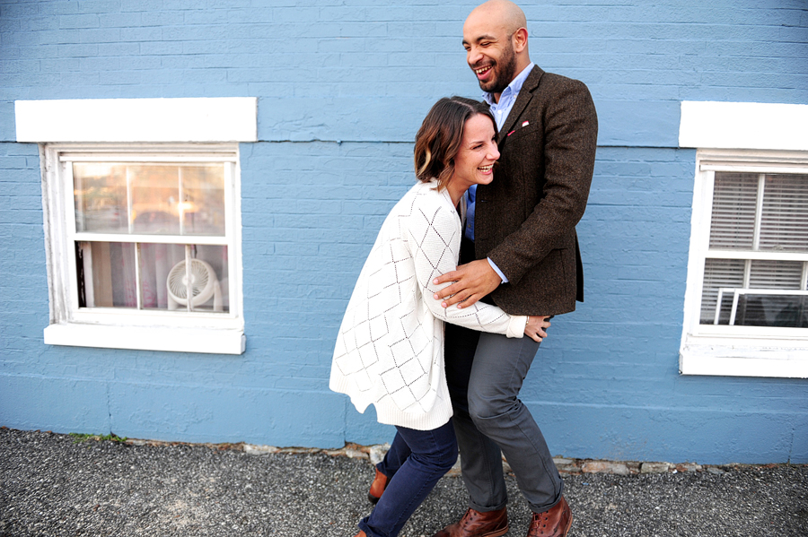 couple laughing together