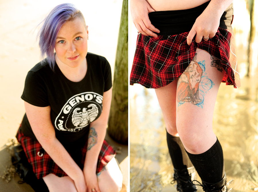woman with plaid skirt and tattoos