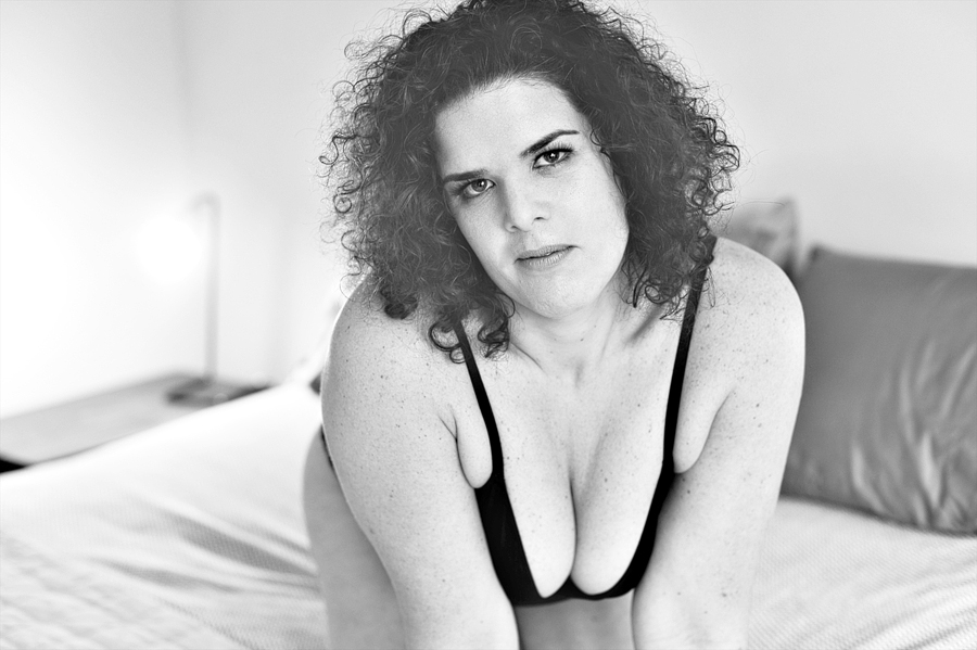 curly hair boudoir photo