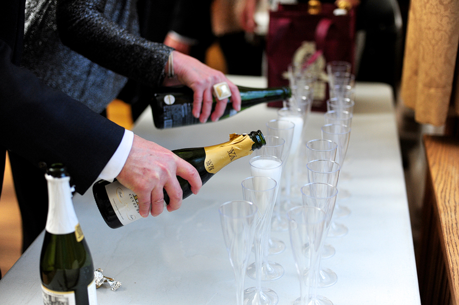 pouring champagne