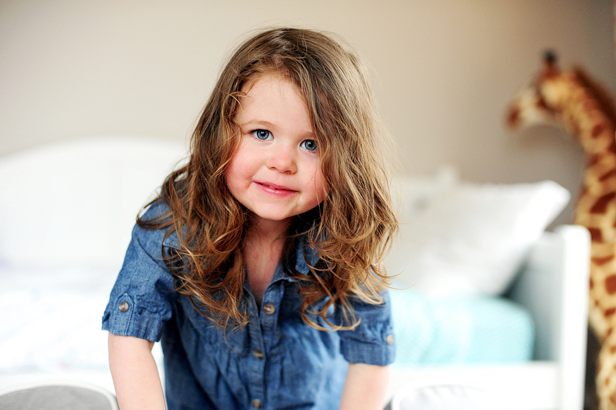 little girl with long brown hair