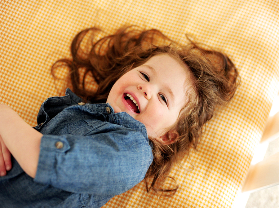 little girl laughing