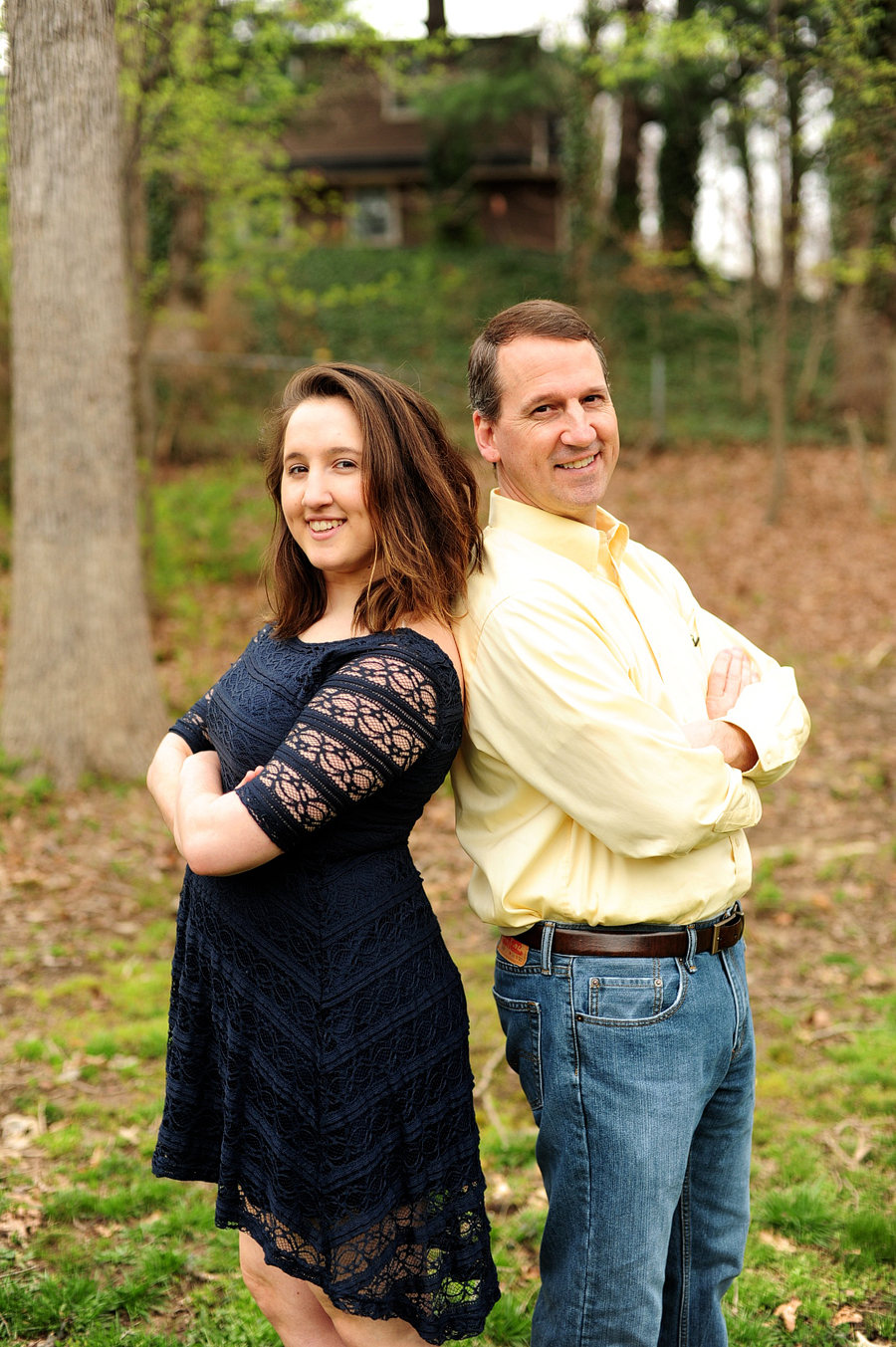 goofy father and daughter photo