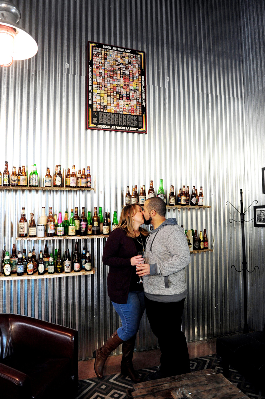 beer engagement session