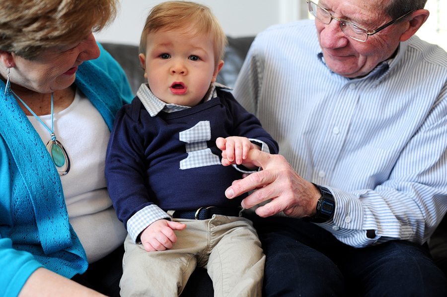 baby with grandparents