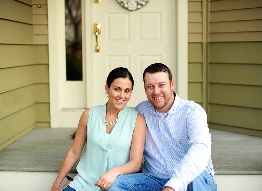 couple sitting on their front steps