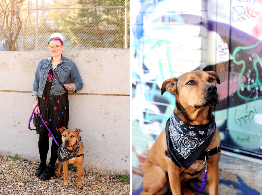 dog in black bandana