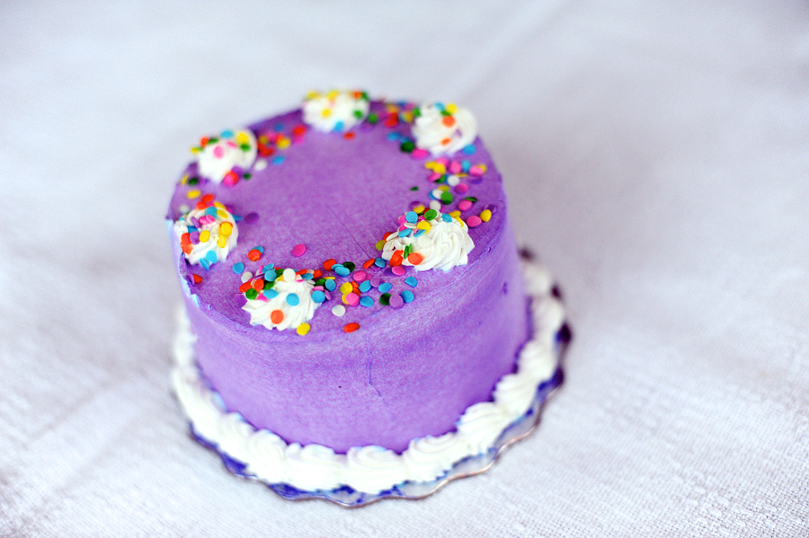 purple birthday cake