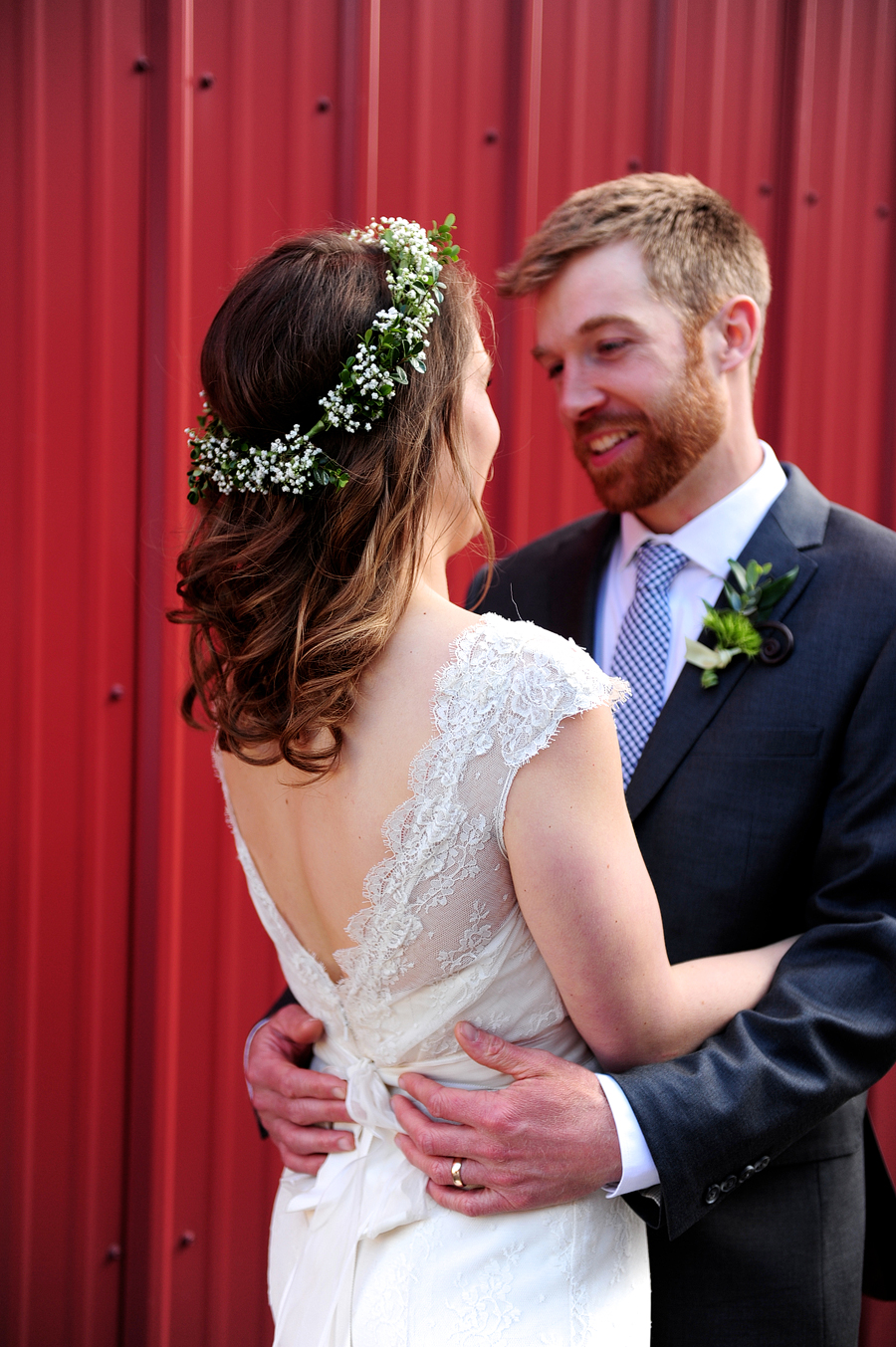 wedding gown with lace detail