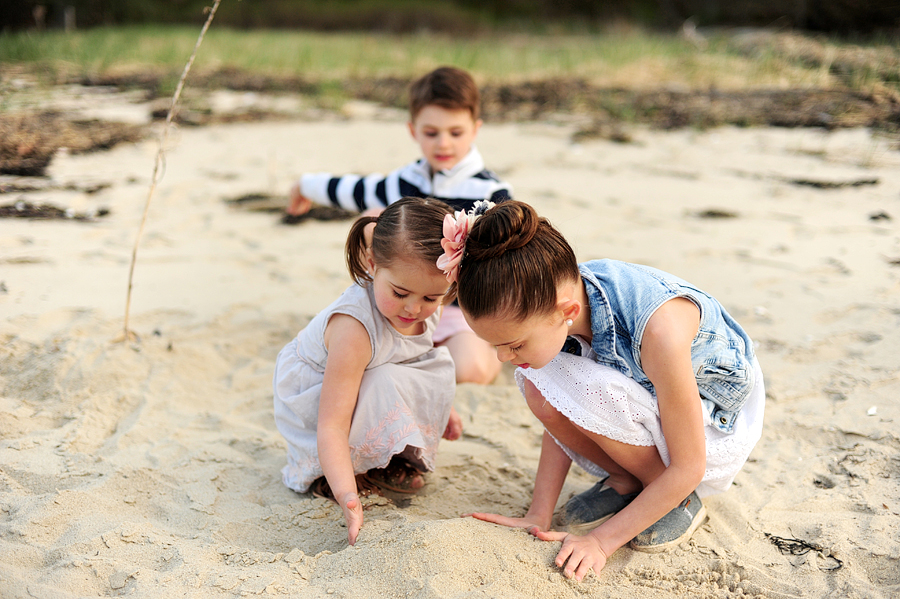 kids playing at the beach