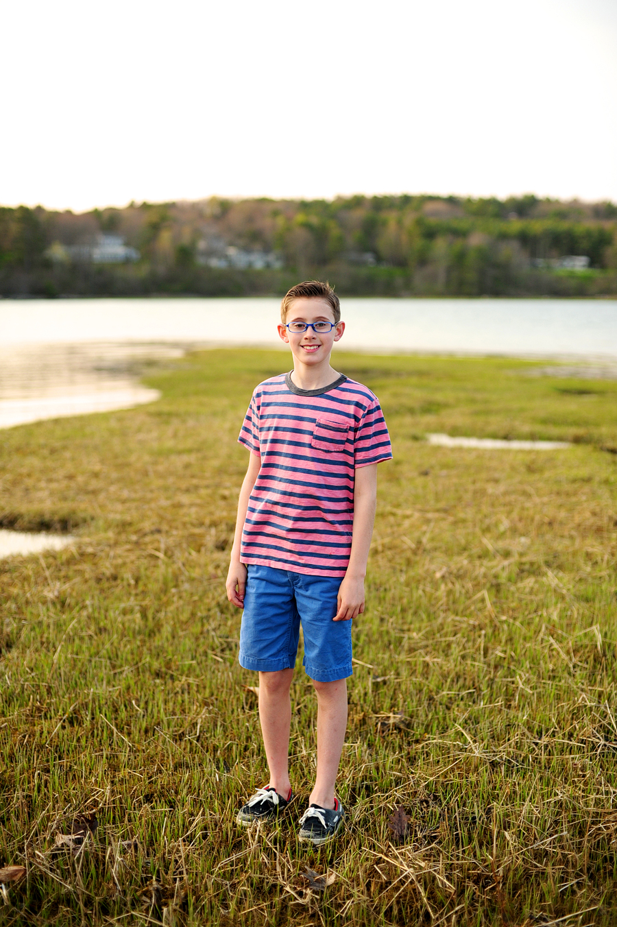boy in striped shirt